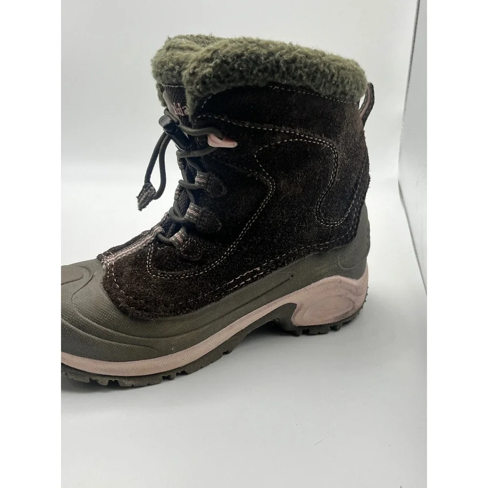 Columbia Youth Bugaboot Winter Boots Kids Size 3 Waterproof Brown Pink BY1272-24